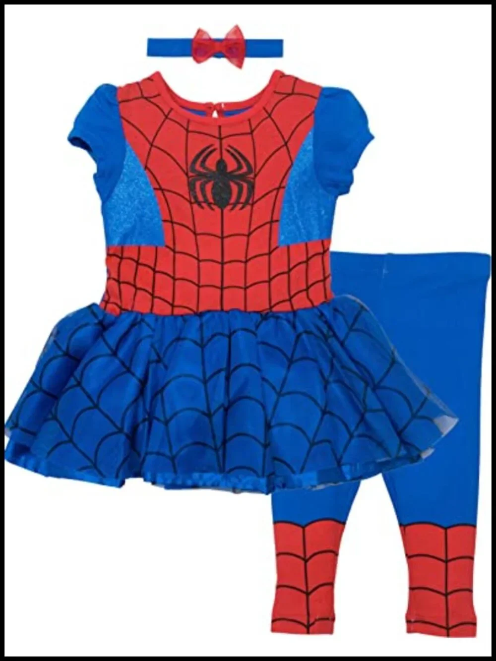 Marvel Spider-Man Girls Tutu Dress Leggings Set Toddler Kids